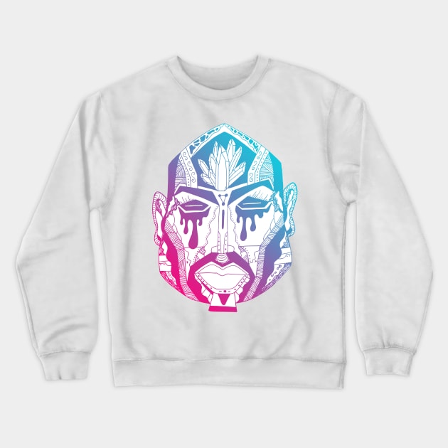 Dual Color African Mask No 9 Crewneck Sweatshirt by kenallouis